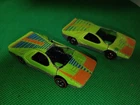Hot Wheels Redline (2) Carabo, Lt Green /Br Interior .One Has Cracked Windshield