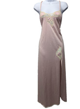 Vintage Vanity Fair Slip Dress Womens Large Satin Coquette 60s Lace Y2K Satin