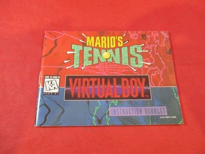 Mario's Tennis Nintendo Virtual Boy Instruction Manual Booklet ONLY