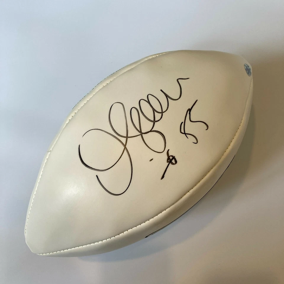 Junior Seau #55 Firmado Equipo de los Patriotas de Nueva Inglaterra Firmado NFL Fútbol Certificado de Autenticidad JSA Foto 3 de 4