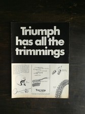 Vintage 1970 Triumph Motorcycle Accesories Full Page Original Ad