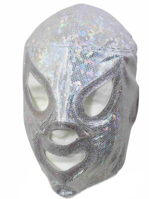 EL SANTO PRO Grade Lycra Adult Lucha Libre Wrestling Mask Costume Wear - Silver