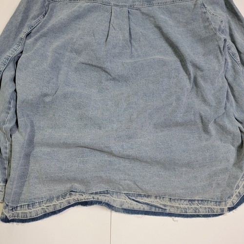Grace + Karma Light Wash Denim Button Up Shirt Jacket Distressed Casual 3X - Picture 12 of 12