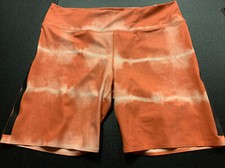 Women's Nike One Luxe 7" Mid Rise Printed Training Shorts XLarge Coral MSRP $55