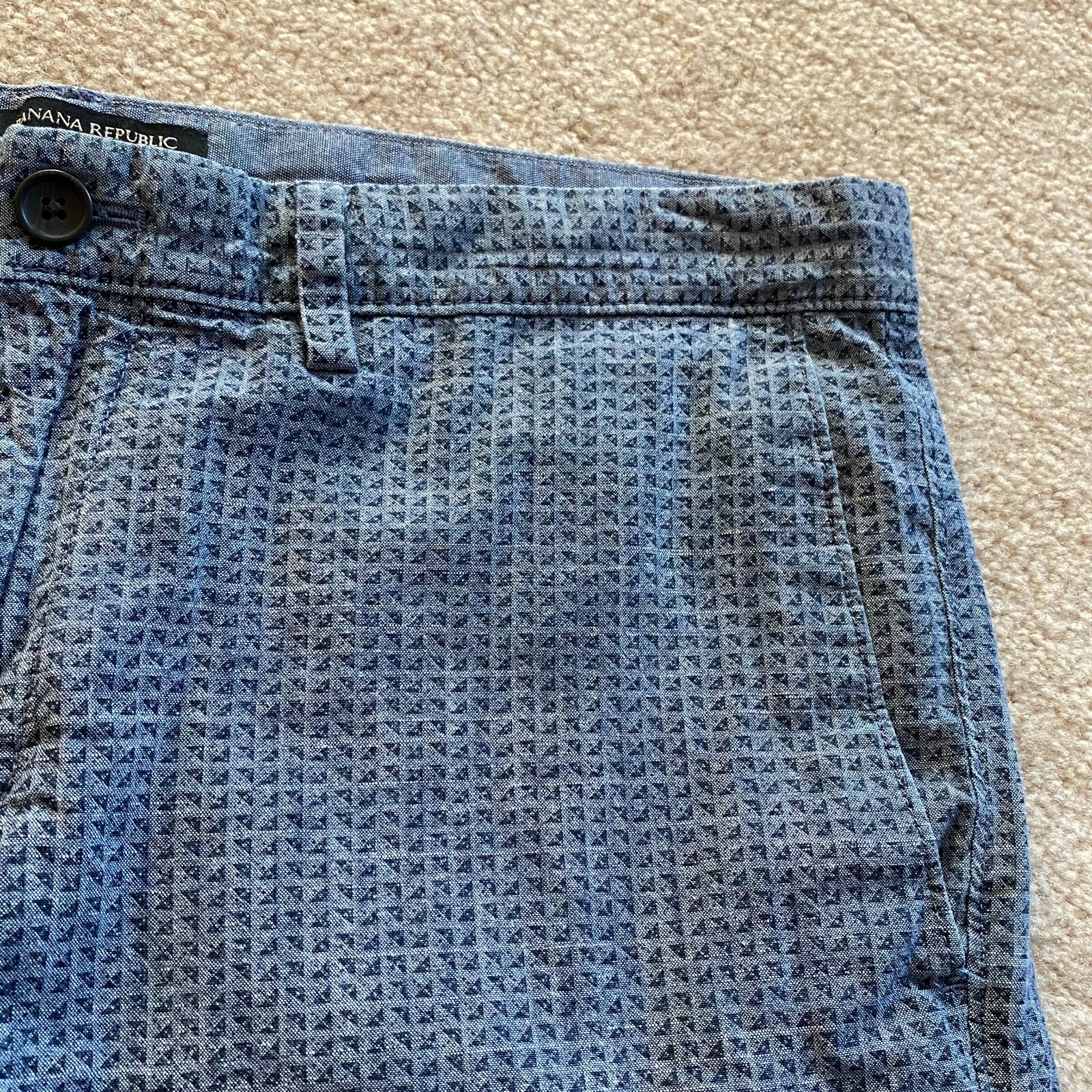 Banana Republic Factory Men 35 Aiden Chambray Pattern… Gem