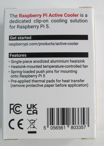 NEW OFFICIAL RASPBERRY SC1148 PI 5 ACTIVE COOLER ALUMINUM HEATSINK COOLING FAN - Picture 3 of 3