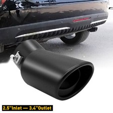 Steel Black Stainless Car Exhaust Tip Rear Muffler Pipe Cover Tail Throat 62mm