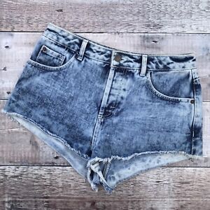 Topshop Moto Denim Shorts W 28 Hot Pants Bum Cleavage Festival Uk 10 Blogger Ebay