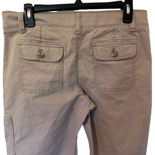 Eddie Bauer Size 8 Cropped Cargo Pants Khaki Ripstop Cotton Outdoor - Picture 3 of 6
