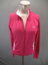 NIKE FIT DRY Size S 4-6 Womens Pink Full Zip Stand Collar Track Jacket 221