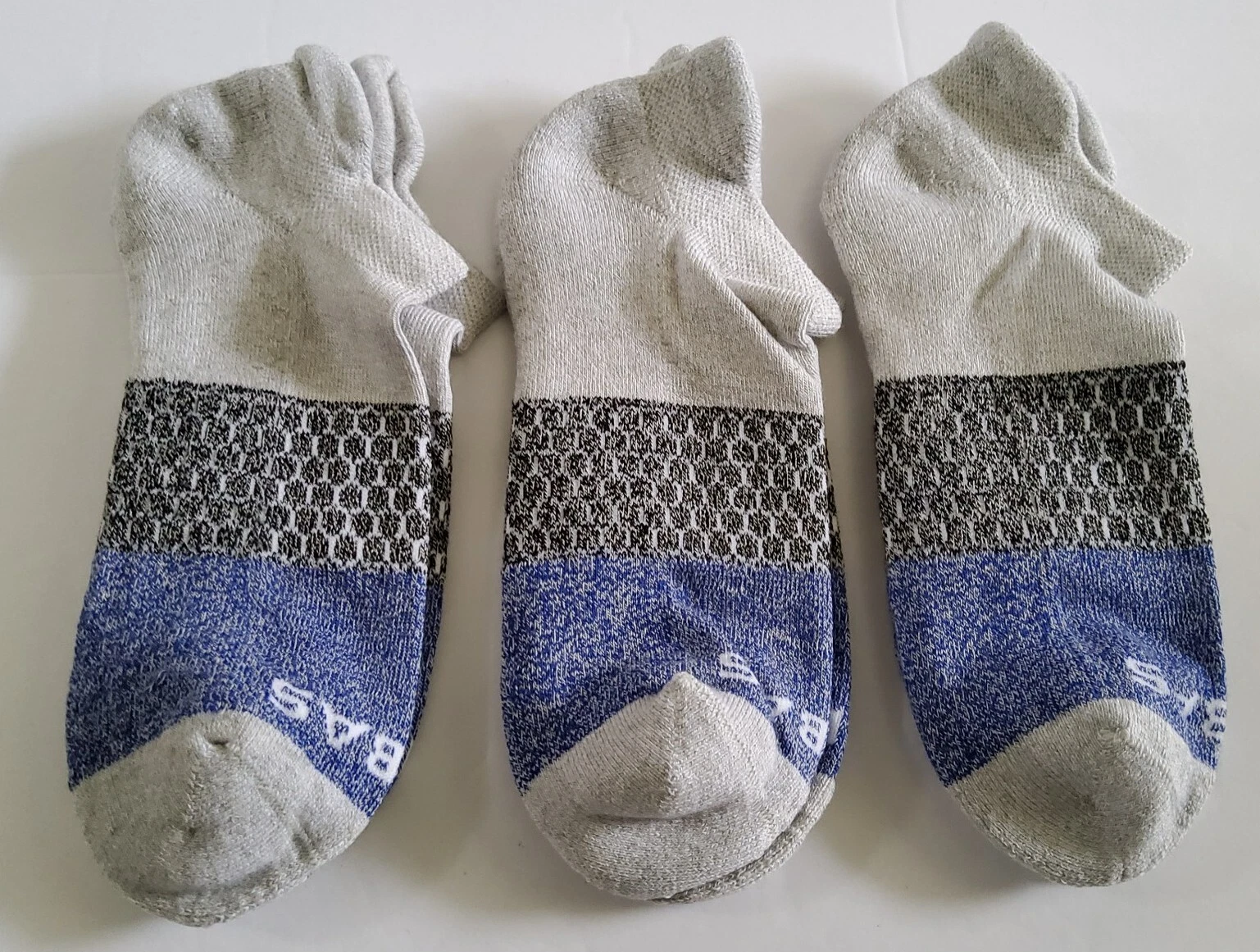 Bombas Tri-Block Marled Ankle Socks Lot Of 3 Size M