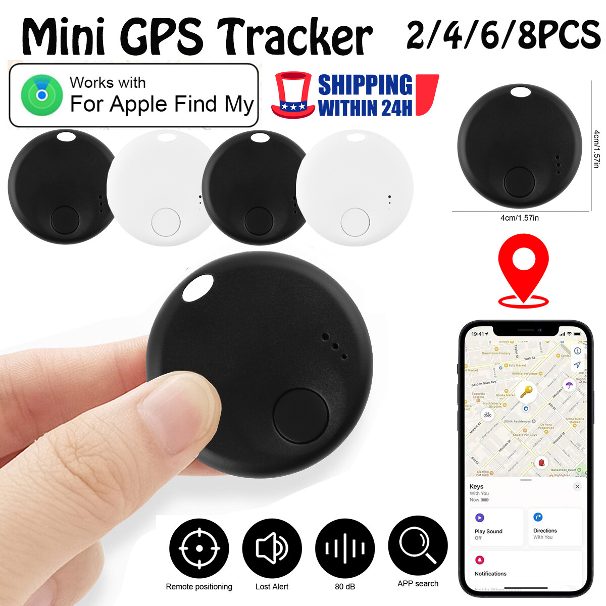 Smart GPS Air Tracker Tag with Apple Find My (iOS Only) For Apple Air Tag