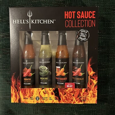 Official HELL'S KITCHEN hot sauce collection 4 bottle assortment NEW! 2024