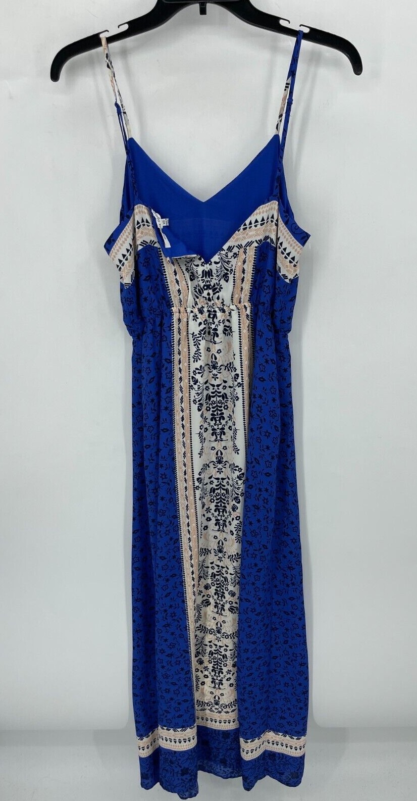 Collective Concepts Maxi Dress Womens XS Blue Boho Print Sleeveless Sundress