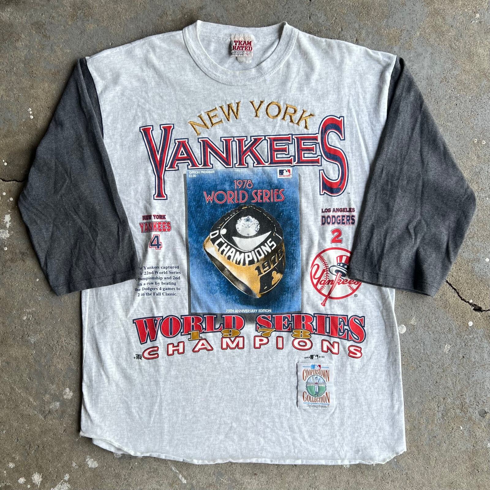 Vintage 90s New York Yankees baseball 3/4 sleeve retro t-shirt  