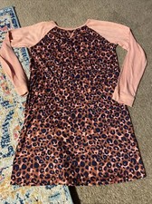 Girls Cat  Jack Animal Print Long Sleeve Nightgown - Orange, Size XL 14-16 
