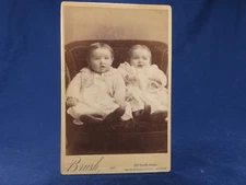 J.A. Brush Cabinet Photo Minneapolis Minn 2 Babies Infants TWINS? Very Cute!!