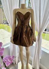 Strapless Sweetheart Bubble Hem Short Prom Dress Size 6 Bronze La Femme