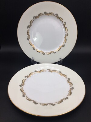Minton GOLD LAURENTIAN Dinner Plates H-5184 (Set of 2) Vintage Set - Excellent