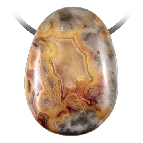 Pendentif agate de botswana pierre naturelle serti argent