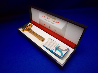 GILLETTE VTG ARISTOCRAT Adjustable Gold Plated TTO Razor 1964 Made