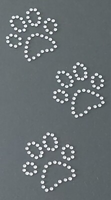 Hotfix Strass Bügelbild Motiv 3 Tatzen Glasstrass Applikation zum aufbügeln 