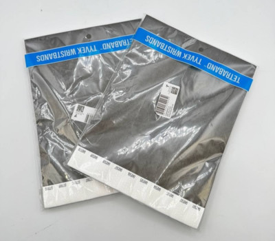 2x Tetraband schwarz 3/4'' Tyvek Armbänder - 1.000 Stück - Event ID