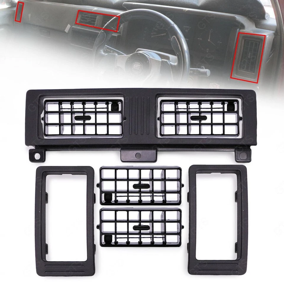 Juego 7 piezas. Marco de ventilador de ventilación de calentador de aire negro para camioneta Nissan D21 1989 Foto 4 de 4