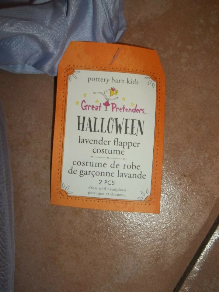 Disfraz de Halloween Pottery Barn Niños Flapper Niña Vestido Lavanda 7-8 Años #174 Foto 3 de 4