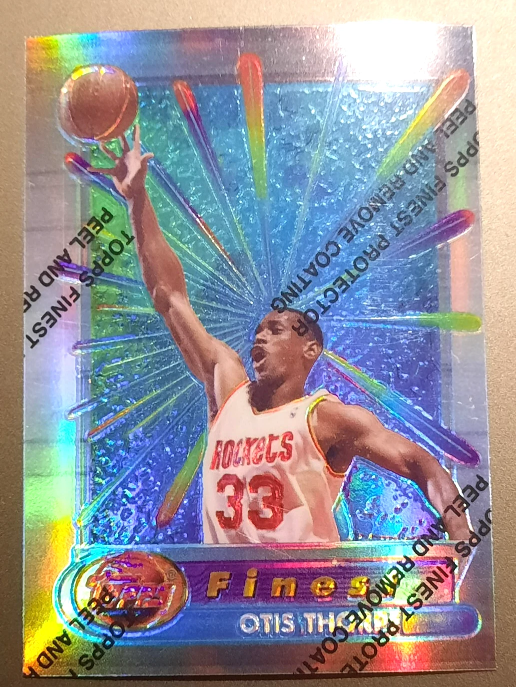 OTIS THORPE-REFRACTOR-W/ FILM-1995 TOPPS FINEST🏀BASKETBALL CARD-HOUSTON ROCKETS