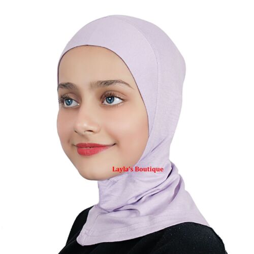 Casquette enfants filles turban sous foulard hijab chapeau enveloppant capot intérieur ninja coiffure neuve - Photo 1 sur 26