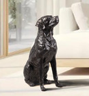 19" H Labrador Statue Bronze Home Decor Modern Living Room Display Ornament