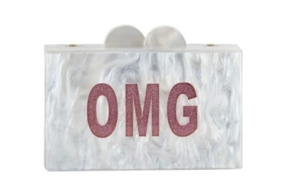 Brand New Bari Lynn Girls' OMG/LOL Glittered Acrylic Box Clutch Bag/Purse