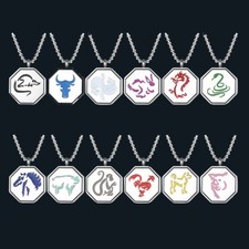 Anime Jackie Chan Adventures Necklace 12 Chinese Zodiac Talismans Pendant