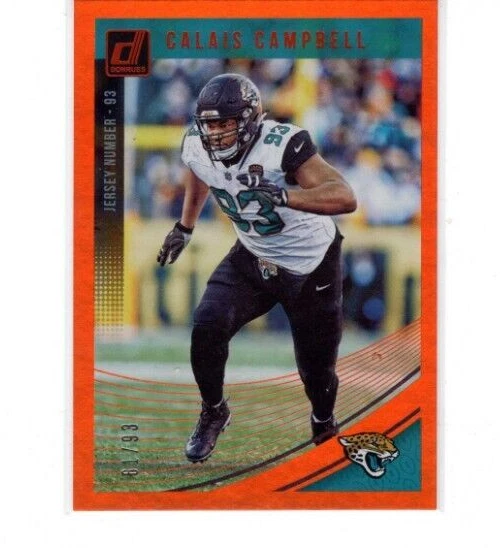 Calais Campbell 2018 Donruss Football Jersey Number 93 125 d