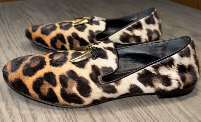 Giuseppe Zanotti Men's Leopard Loafers Dress Shoes Size 44 1/2