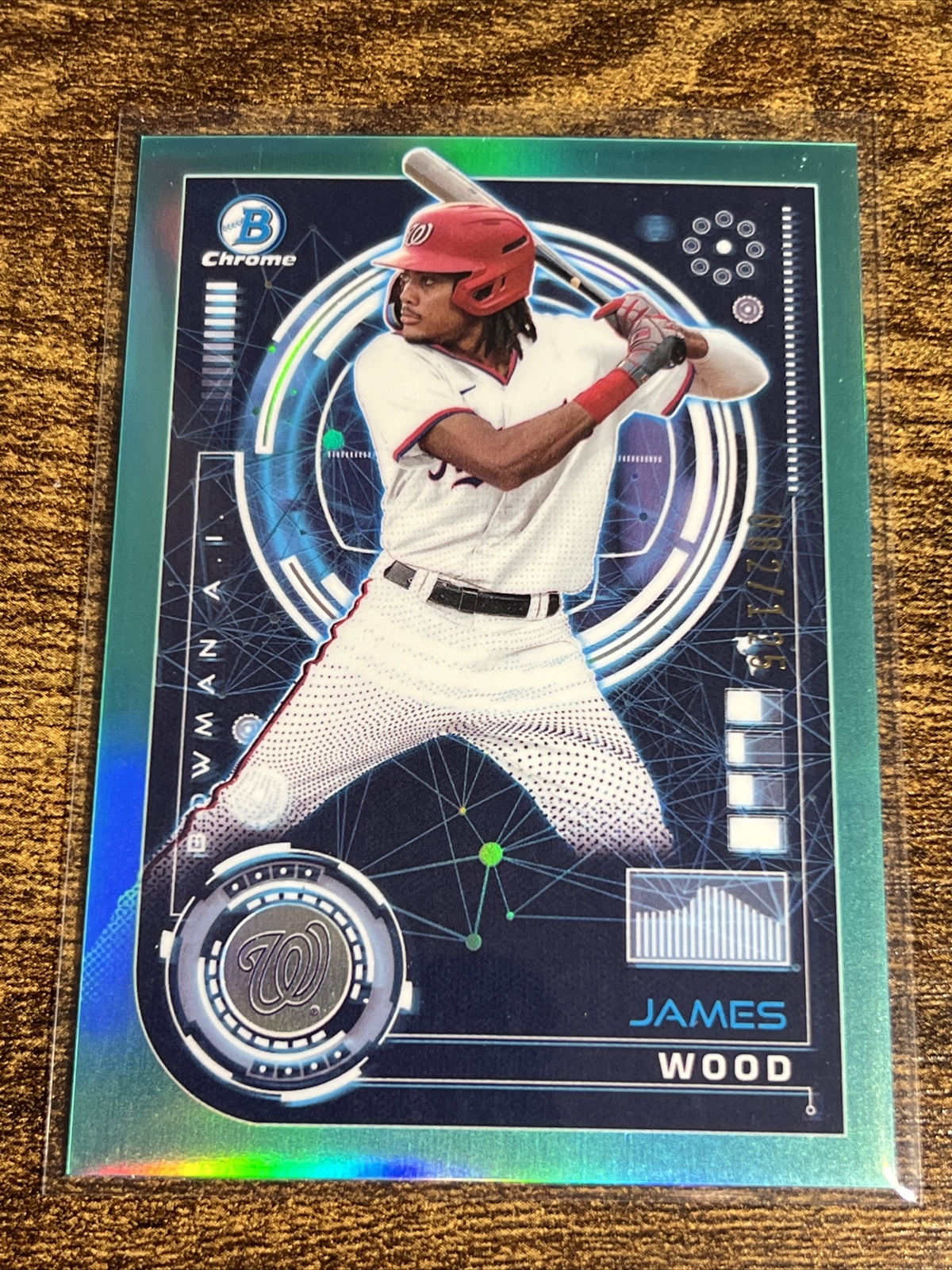 2024 Bowman James Wood AI Aqua Refractor/125 #BAI-17