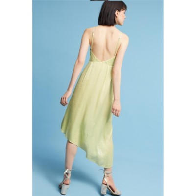 anthropologie green slip dress Anthropologie Winnie Woven Slip Dress Moulinette Soeurs green sz 6 S/M orig $118