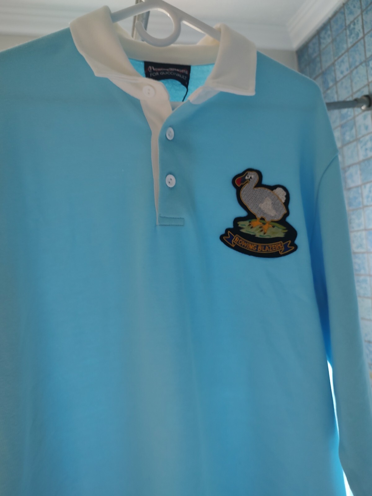 FILA Camicia Rugby Gucci Vault × Blazers Azzurro Dodo Bird Taglia L Nuova con etichette Rarissima