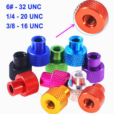Knurled Thumb Nut High Type Hand Grip Knobs Aluminum UNC 6#-32 1/4 3/8 For Model