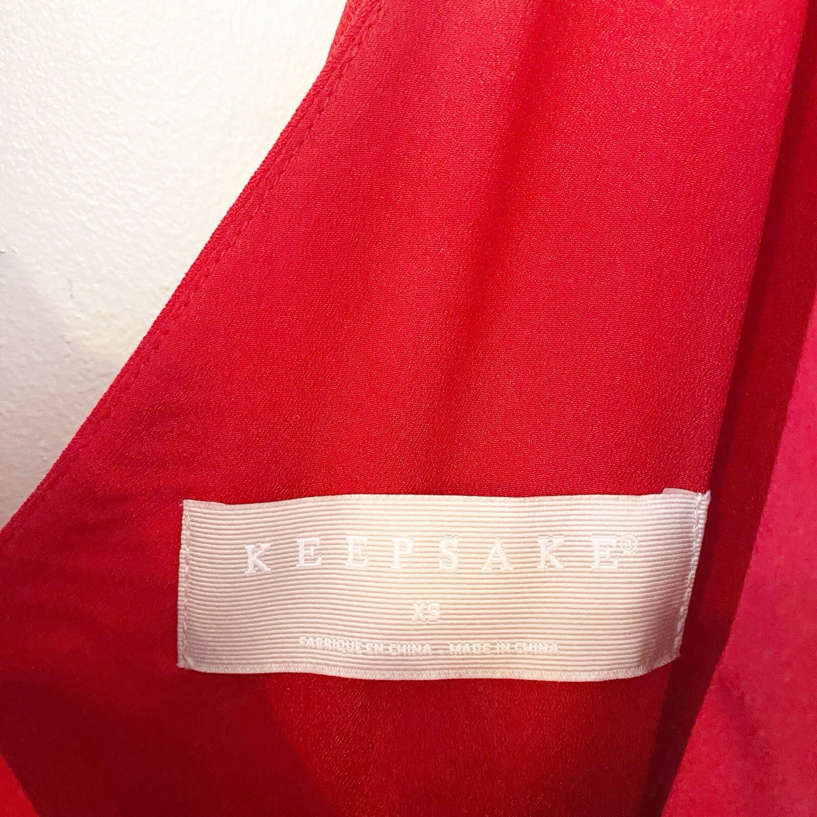 KEEPSAKE The Label Revolve Forget You Cherry Red Ruffle Jumpsuit XS Asymmetrical image 9