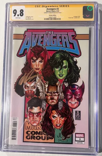Avengers #3 Brooks Variant CGC 9.8 NM/M NONE Higher! Signed By Mark Brooks 7/24