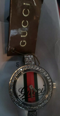 New Ladies Authentic Gucci st.steel YA105518 0.60ct.apx 