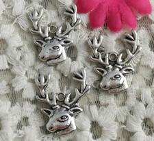 Free Ship 45 pcs Antique silver deer charms 25X22mm H-3295