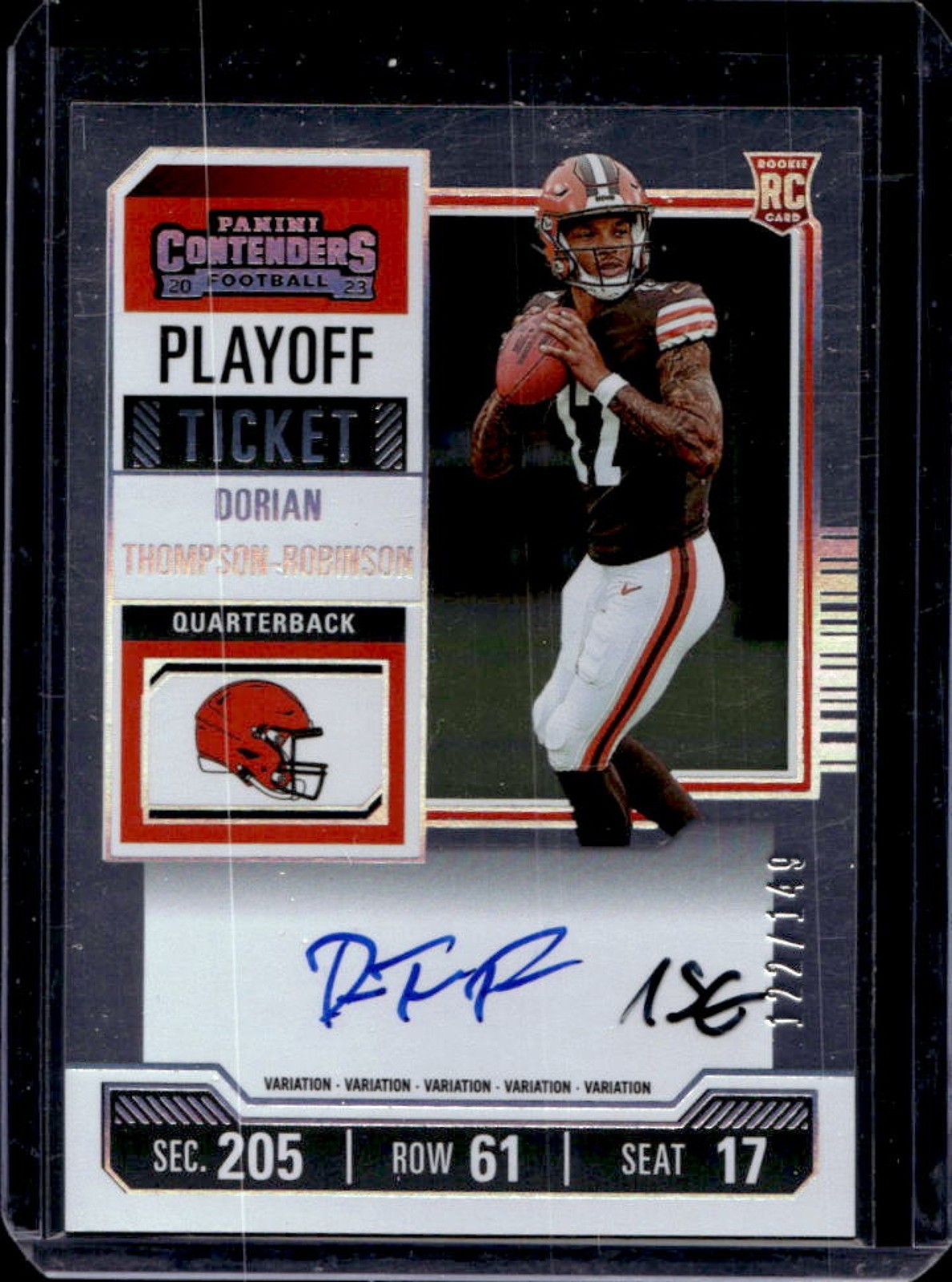 Dorian Thompson-Robinson Panini Contenders #110 Variation-Autograph-Playoff Ticket