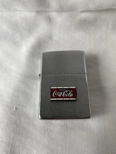 Vintage 1978 COCA-COLA ZIPPO Lighter w/ Stained Glass Look Plaque