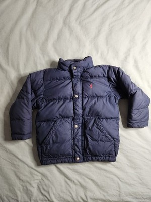Polo Ralph Lauren Down Puffer Jacket Youth Size Small Navy Blue Preppy Outdoors