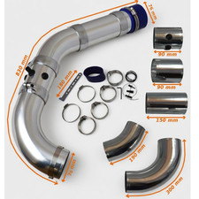 UNIVERSAL 3" 76MM PERFORMANCE COLD AIR INTAKE PIPE INDUCTION KIT SILVER