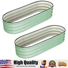 2 Pack Galvanized Raised Garden Bed Outdoor, 4.5 x 2 x 1.5 ft Metal Planter Box