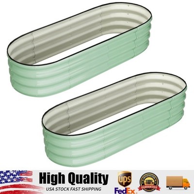 2 Pack Galvanized Raised Garden Bed Outdoor, 4.5 x 2 x 1.5 ft Metal Planter Box